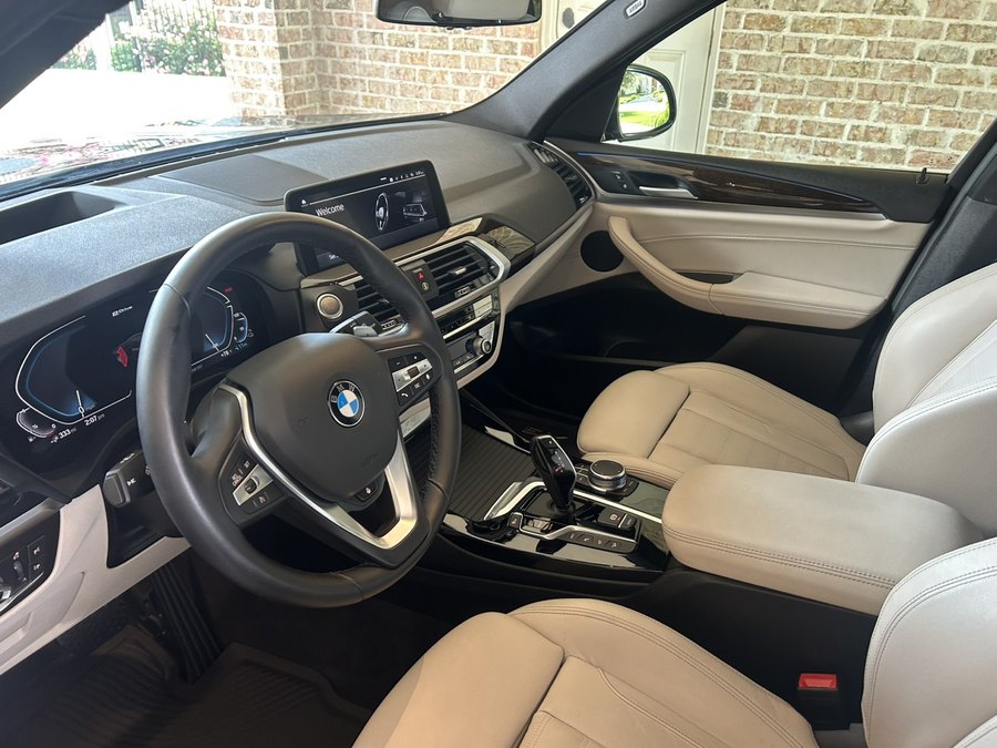 Cream leather BMW X3 interior after a deep clean